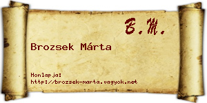 Brozsek Márta névjegykártya