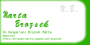 marta brozsek business card
