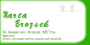 marta brozsek business card